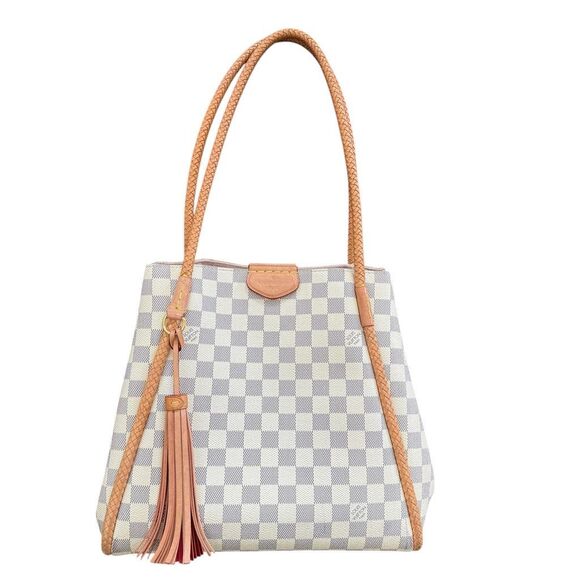 Louis Vuitton Damier Azur Propriano braided handles alcantara lining purse bag - Picture 4 of 16